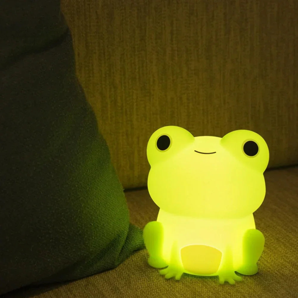 Cute Character Bedside Night Light Touch Control Rechargeable Lamp