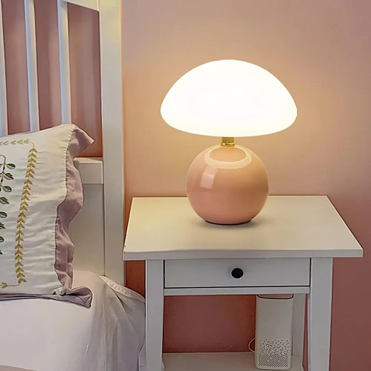 Minimalist Retro Mushroom Table Lamp Warm Adjustable Light
