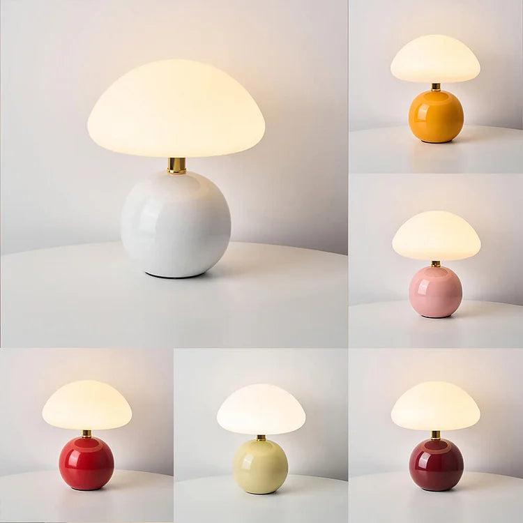 Minimalist Retro Mushroom Table Lamp Warm Adjustable Light