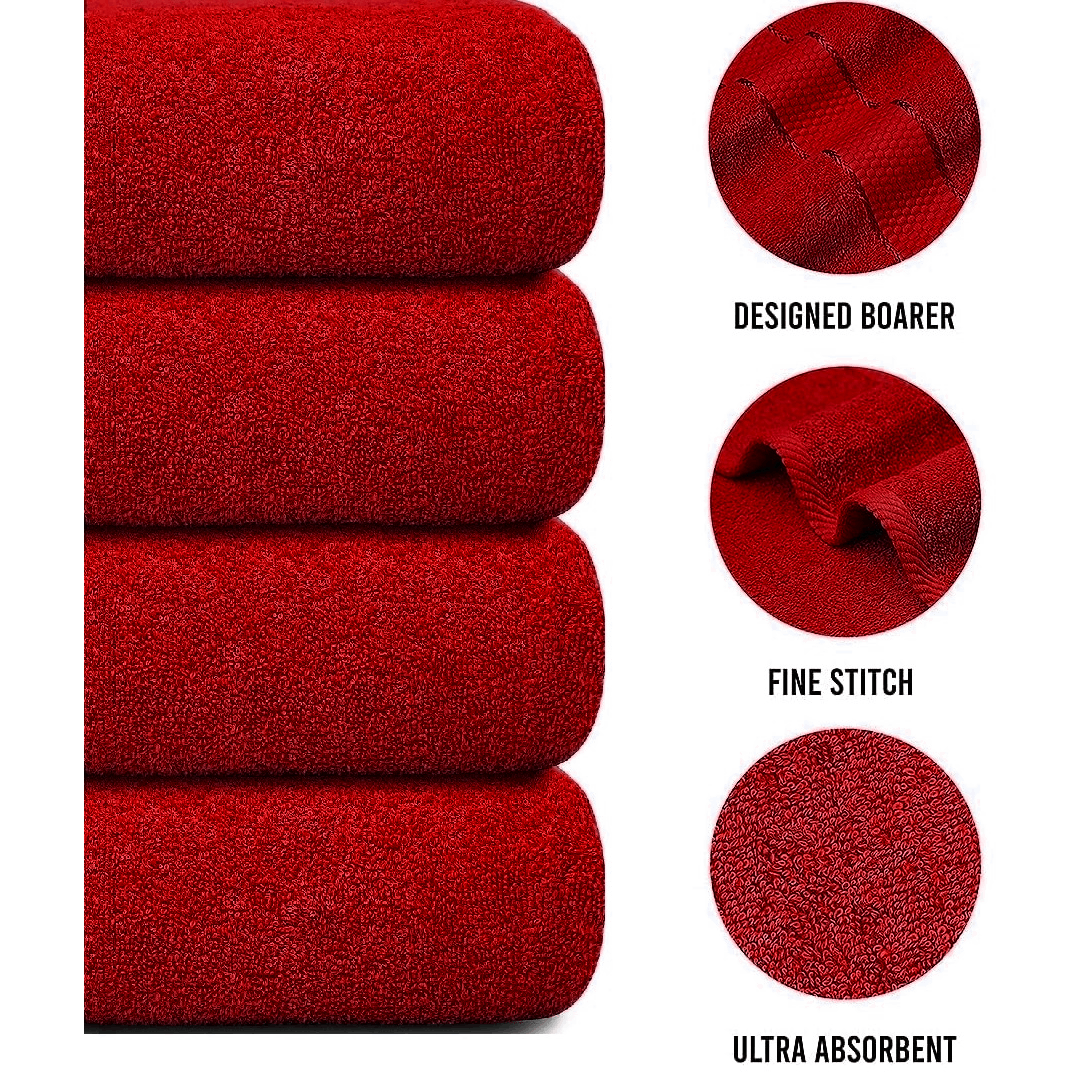 4-Piece Jumbo Bath Towel Set - Quick Dry Bathroom Towels