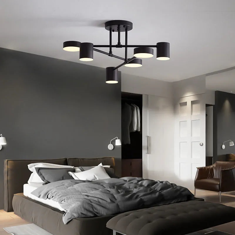 Modern Living Room Ceiling Light 6-Light Adjustable Design