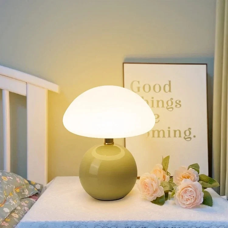 Minimalist Retro Mushroom Table Lamp Warm Adjustable Light