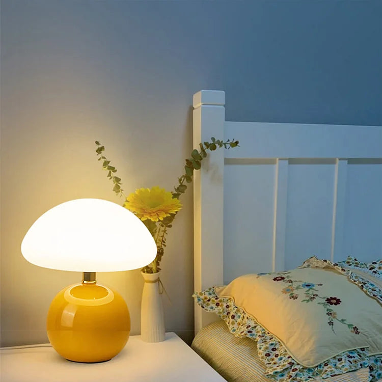 Retro Mushroom Bedside Lamp Bauhaus Inspired Table Lighting