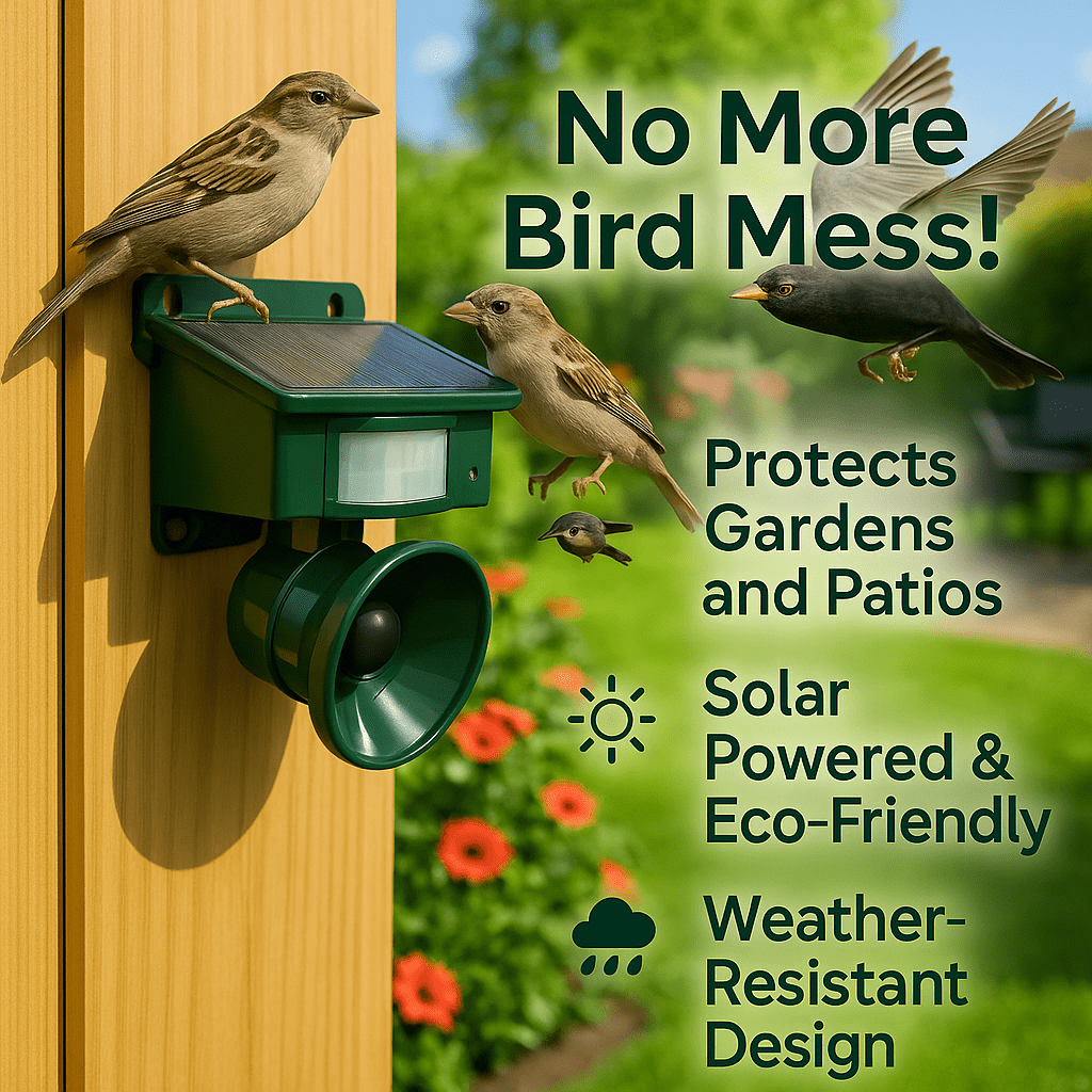 FEATHERBLOCK – Motion-Activated Bird Repeller for Quiet & Clean Outdoor Spaces