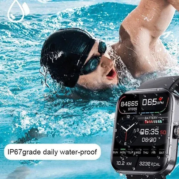 Fitness Tracking Smartwatch Heart Rate Monitor Touchscreen Waterproof Silicone