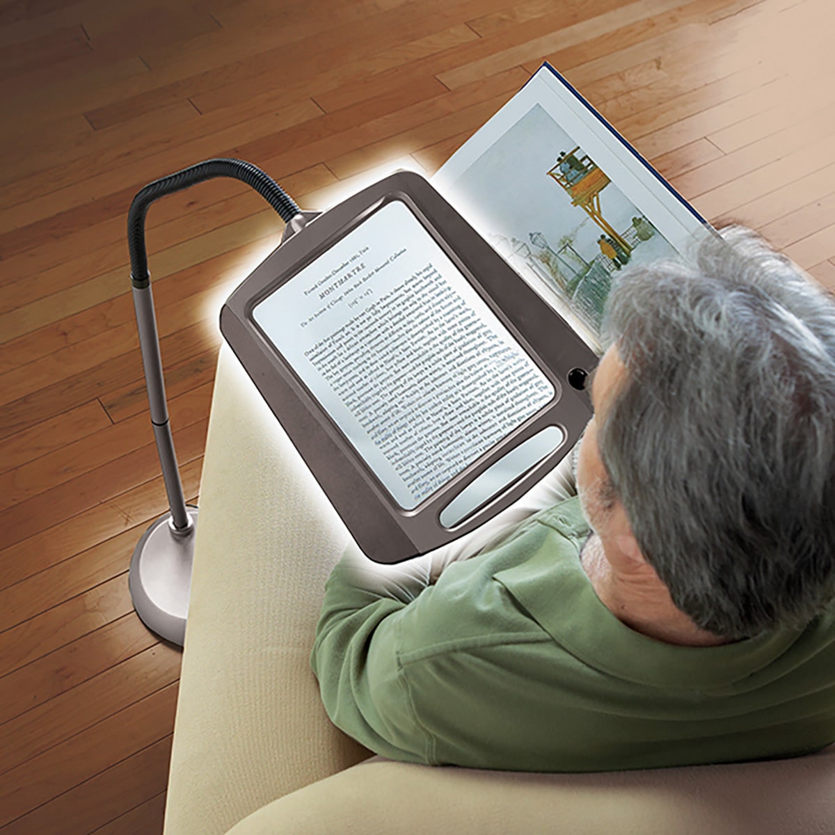 Floor Lamp Magnifying LED Gooseneck Adjustable Reading