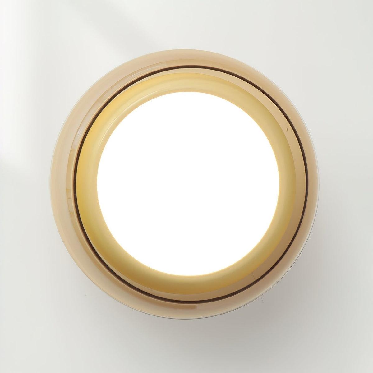Flush Mount Ceiling Light Fixture with Amber Glass Shade and Integrated LED Vintage