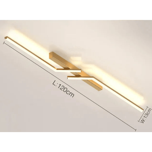 Flush Mount Linear LED Ceiling Light Fixture with Remote Control and Dimmable Design