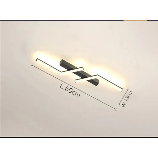 Flush Mount Linear LED Ceiling Light Fixture with Remote Control and Dimmable Design