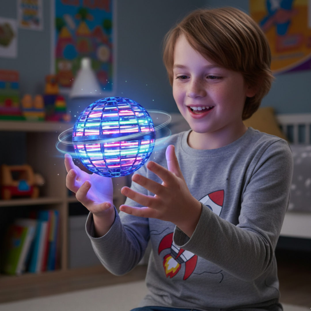 Flying Orb Ball Toy with LED Lights and Hand Controlled Hovering Hover Boomerang