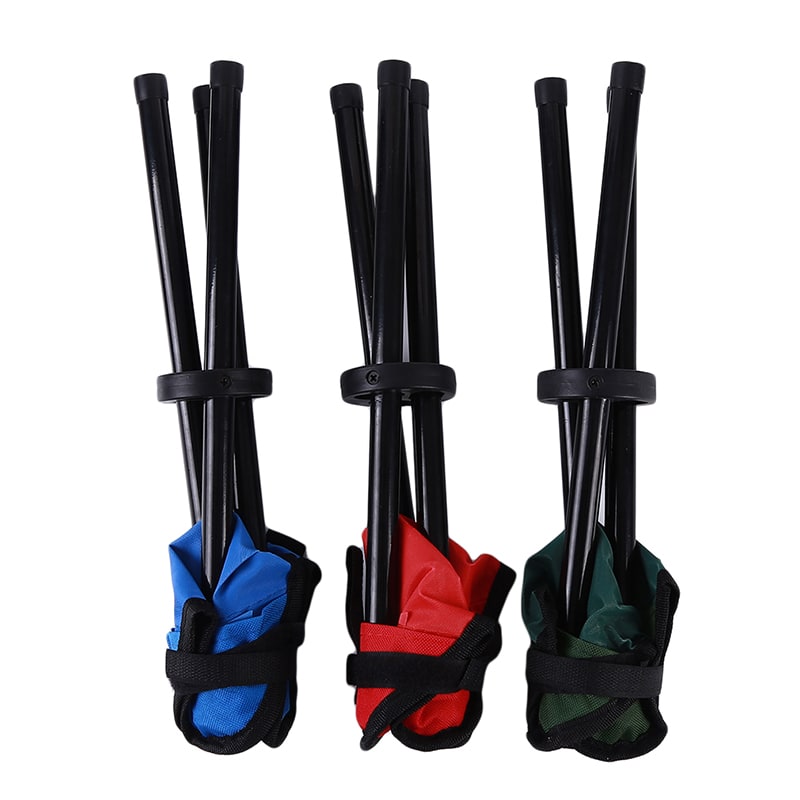 Folding Collapsible Foldable Step Stool with Triangular Fabric Seat and Tripod Metal Frame