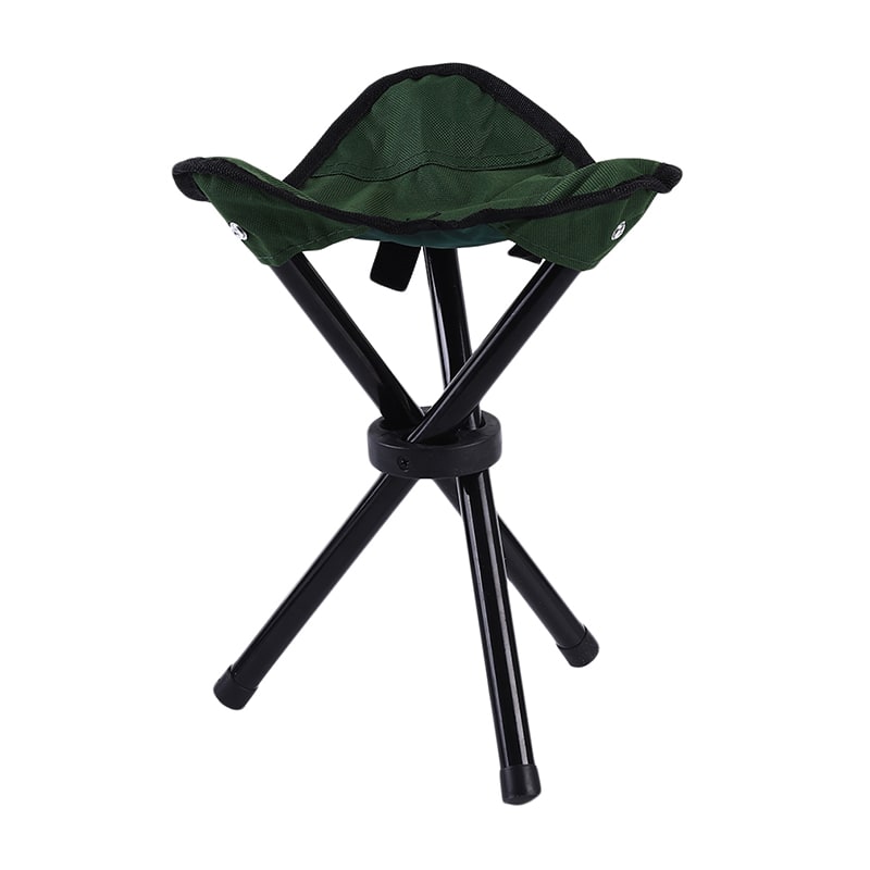 Folding Collapsible Foldable Step Stool with Triangular Fabric Seat and Tripod Metal Frame