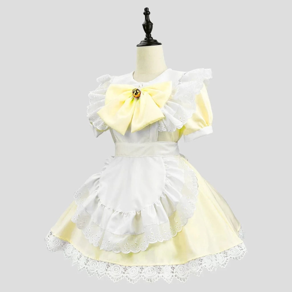French Maid Costume with Ruffled Apron for Halloween