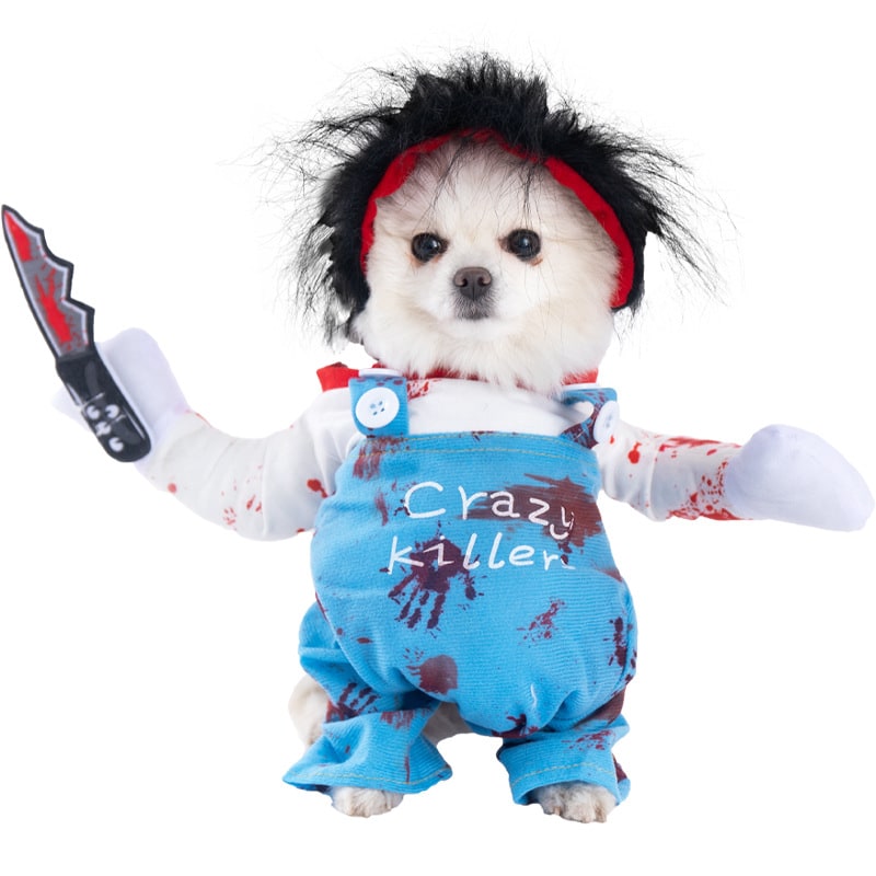 Funny Dog Costume with Novelty Holiday Designs and Adjustable Closures Halloween