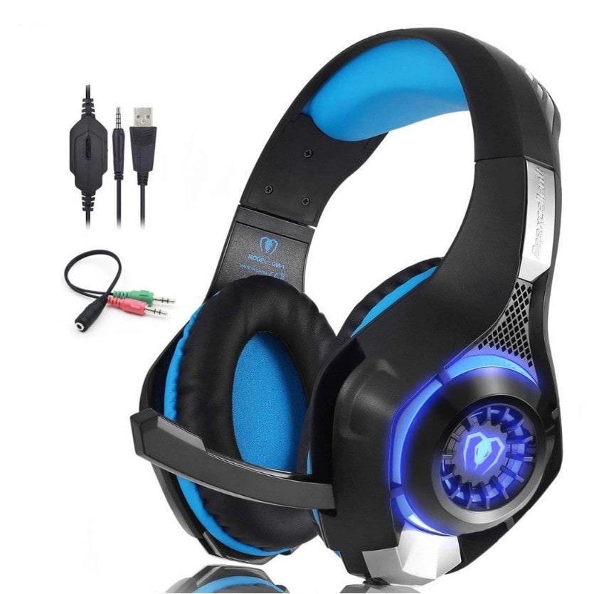 Gaming Headphones with Mic and LED Lights Wired Headset with Microphone USB and 3.5mm Jack