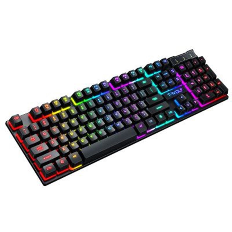 Gaming Keyboard and Ergonomic Mouse Combo Rgb Backlighting and Floating Keycap Design