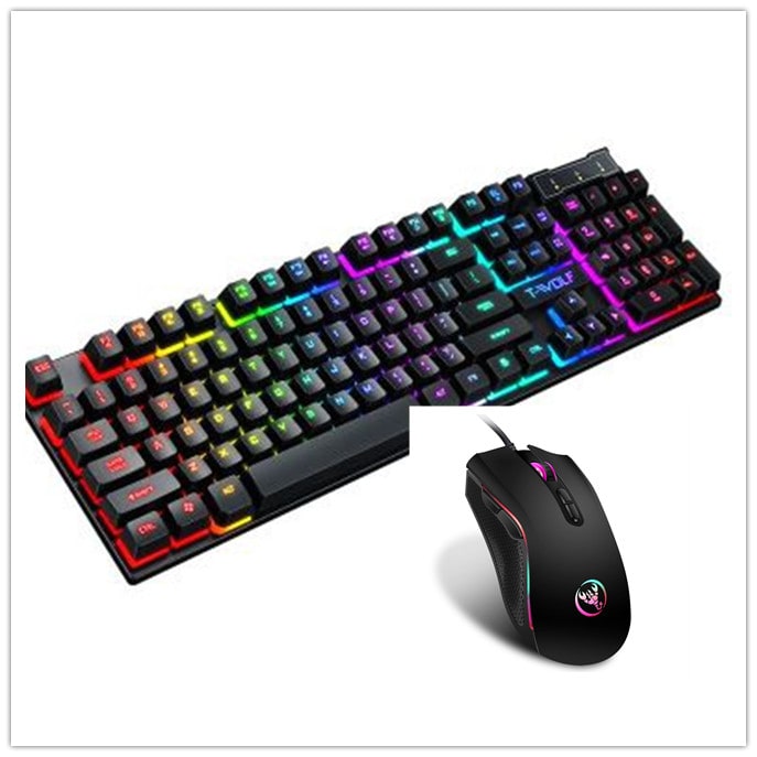 Gaming Keyboard and Ergonomic Mouse Combo Rgb Backlighting and Floating Keycap Design