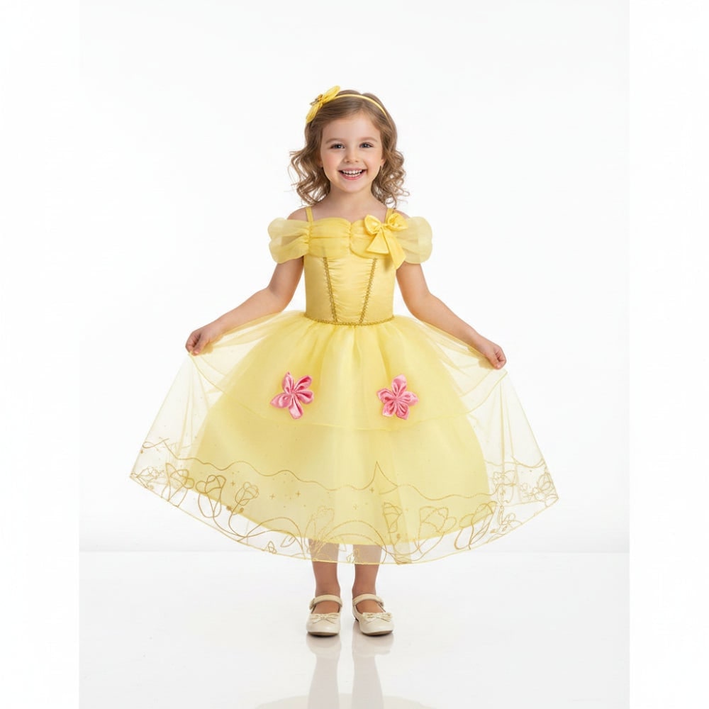 Girls' Halloween Princess Costume and Dresses for Dress Up Tiara Gloves Games