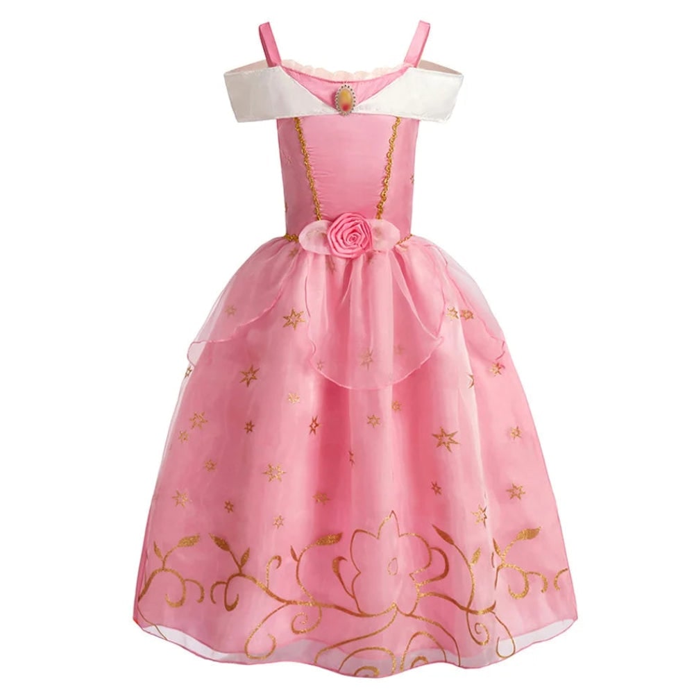Girls' Halloween Princess Costume and Dresses for Dress Up Tiara Gloves Games
