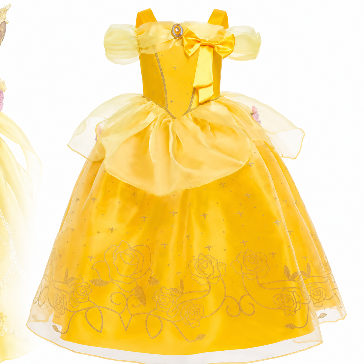 Girls' Halloween Princess Costume Dress with Tulle Skirt Tiara and Accessories Set
