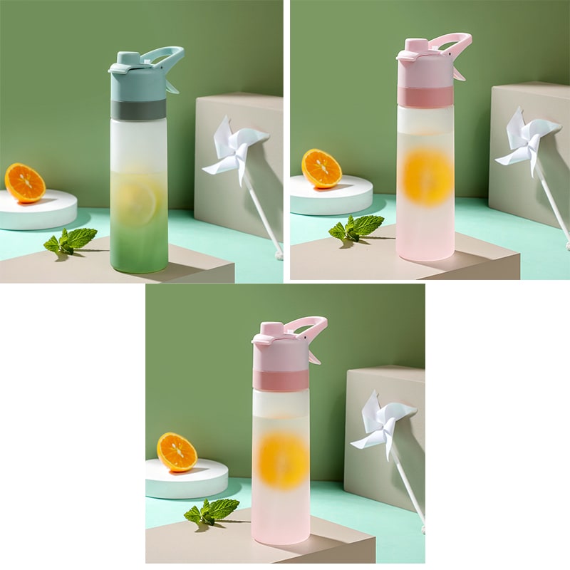 Girls' Misting Water Bottle Reusable Drink with Spray Trigger Flip-Top Cap Insulated