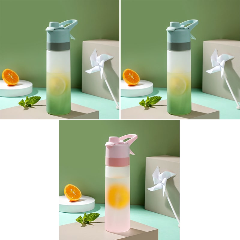 Girls' Misting Water Bottle Reusable Drink with Spray Trigger Flip-Top Cap Insulated