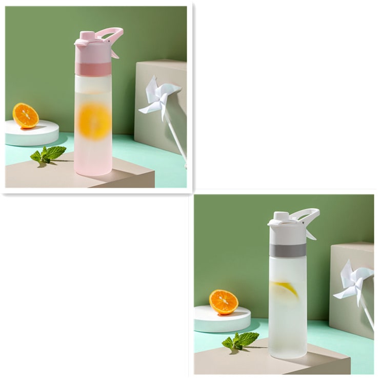 Girls' Misting Water Bottle Reusable Drink with Spray Trigger Flip-Top Cap Insulated