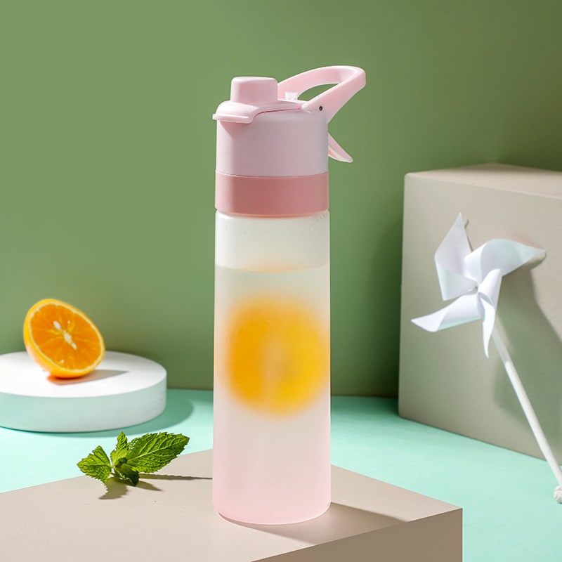 Girls' Misting Water Bottle Reusable Drink with Spray Trigger Flip-Top Cap Insulated