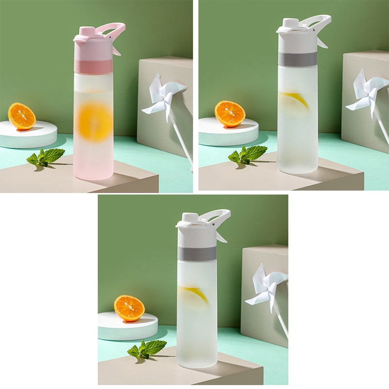 Girls' Misting Water Bottle Reusable Drink with Spray Trigger Flip-Top Cap Insulated