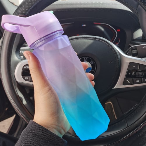 Girls' Misting Water Bottle Reusable Drink with Spray Trigger Flip-Top Cap Insulated