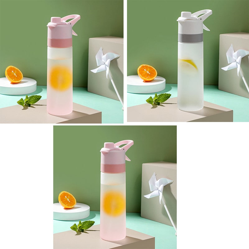Girls' Misting Water Bottle Reusable Drink with Spray Trigger Flip-Top Cap Insulated
