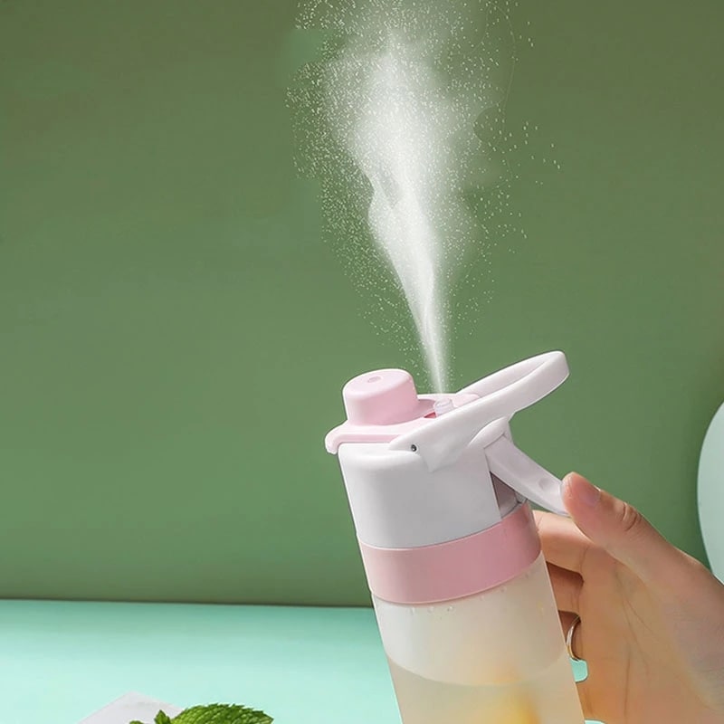 Girls' Misting Water Bottle Reusable Drink with Spray Trigger Flip-Top Cap Insulated