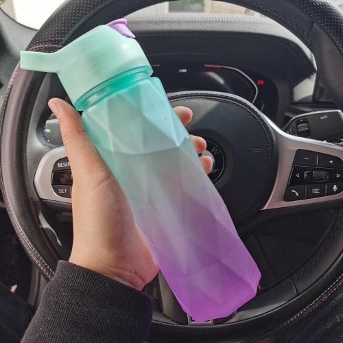Girls' Misting Water Bottle Reusable Drink with Spray Trigger Flip-Top Cap Insulated