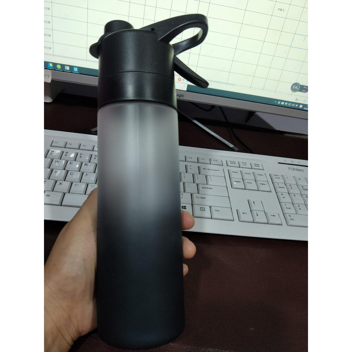 Girls' Misting Water Bottle Reusable Drink with Spray Trigger Flip-Top Cap Insulated