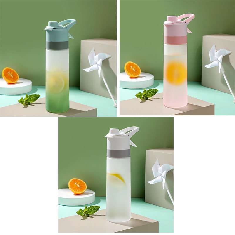 Girls' Misting Water Bottle Reusable Drink with Spray Trigger Flip-Top Cap Insulated