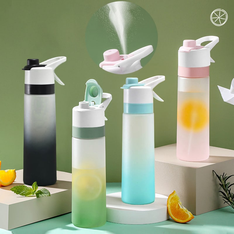 Girls' Misting Water Bottle Reusable Drink with Spray Trigger Flip-Top Cap Insulated