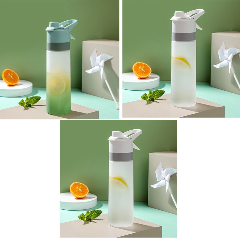 Girls' Misting Water Bottle Reusable Drink with Spray Trigger Flip-Top Cap Insulated