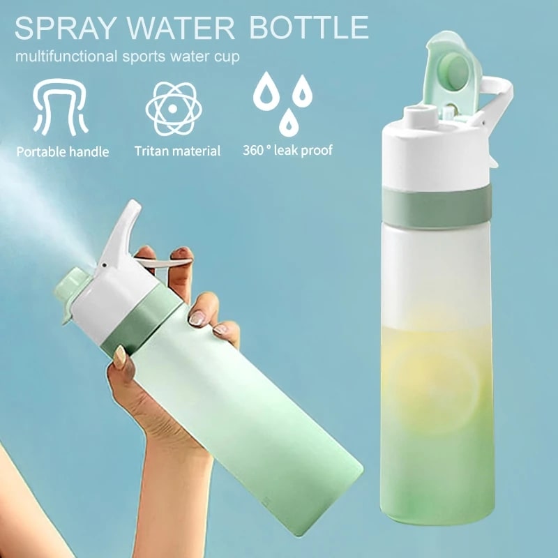 Girls' Misting Water Bottle Reusable Drink with Spray Trigger Flip-Top Cap Insulated