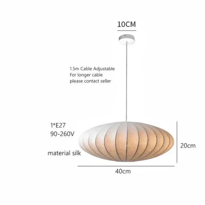Gold Plated Drum Pendant Light Fixture with Silk Saucer Shade and Mid Century Modern Design