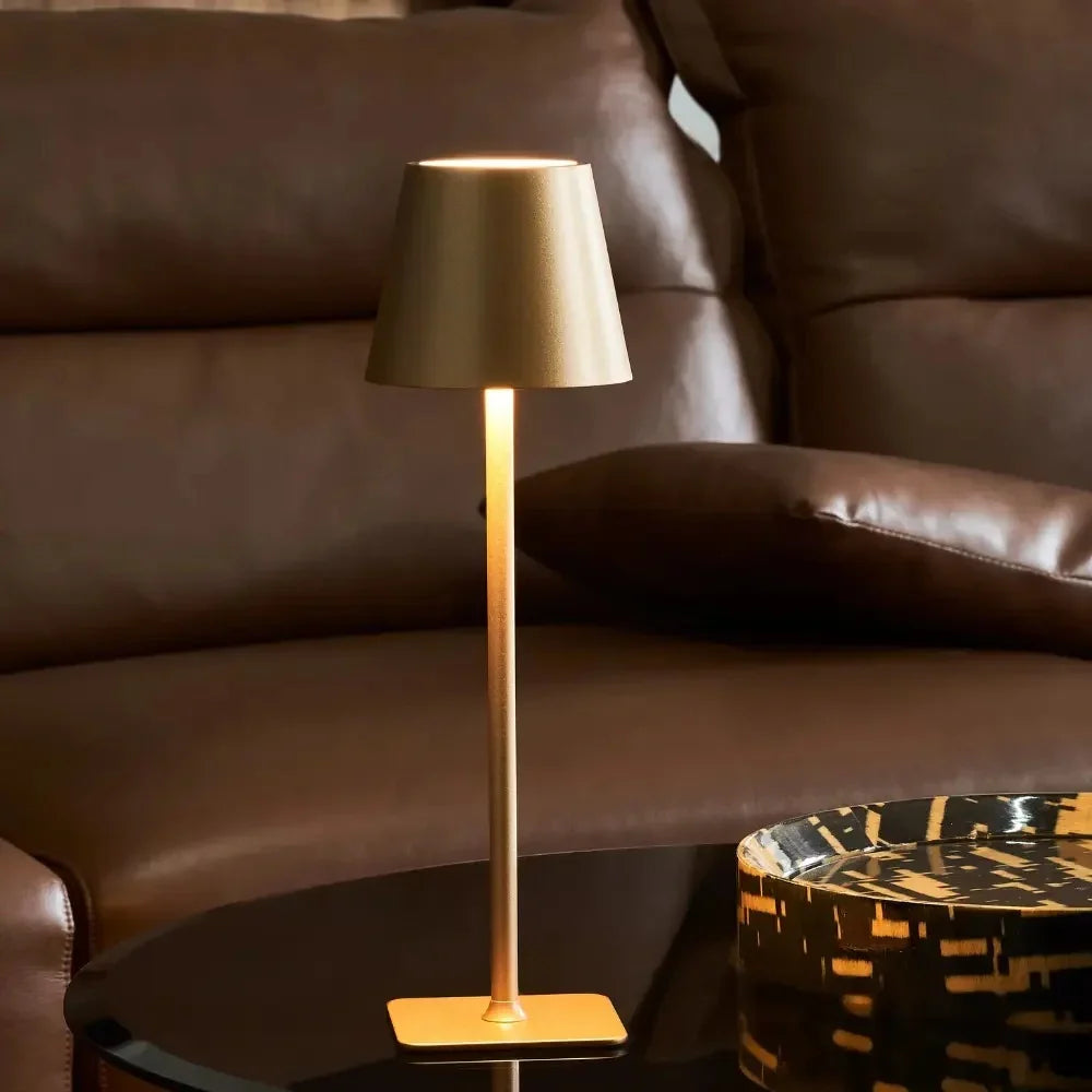 Tall Dimmable Table Lamp Touch‑Control Rechargeable LED Light
