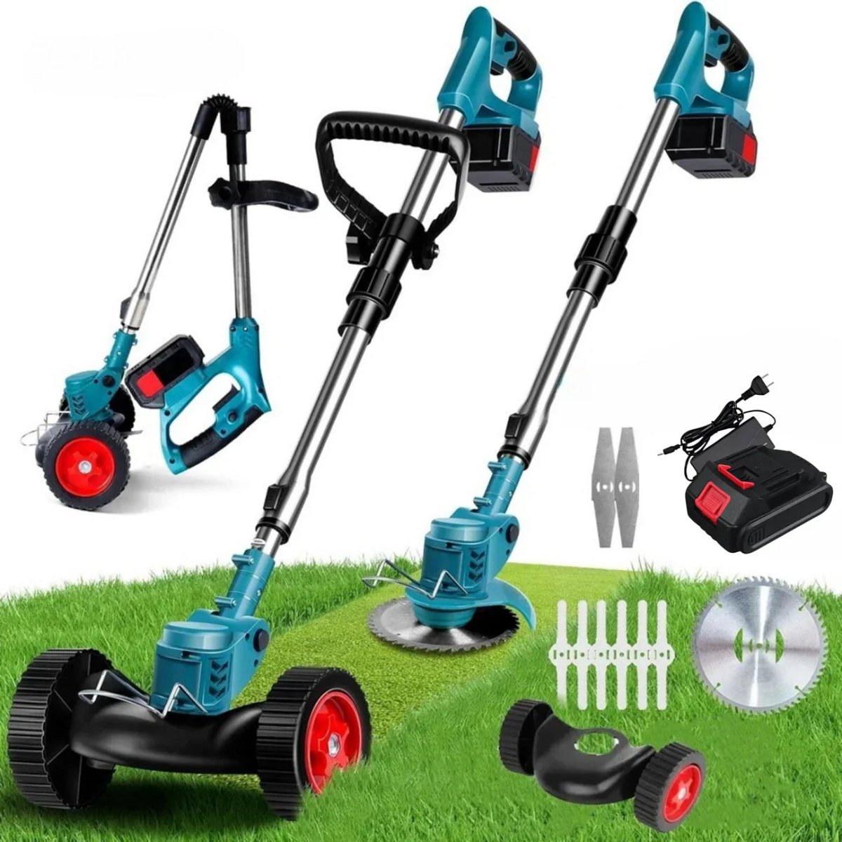 GRASSROLL – 36V Cordless Folding Grass Trimmer for Effortless Gardening