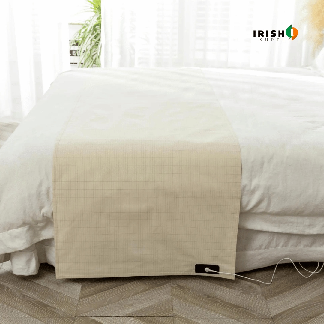 Grounding Earthing Bed Sheet with Conductive Grid and Snap-On Cord Queen Size Set