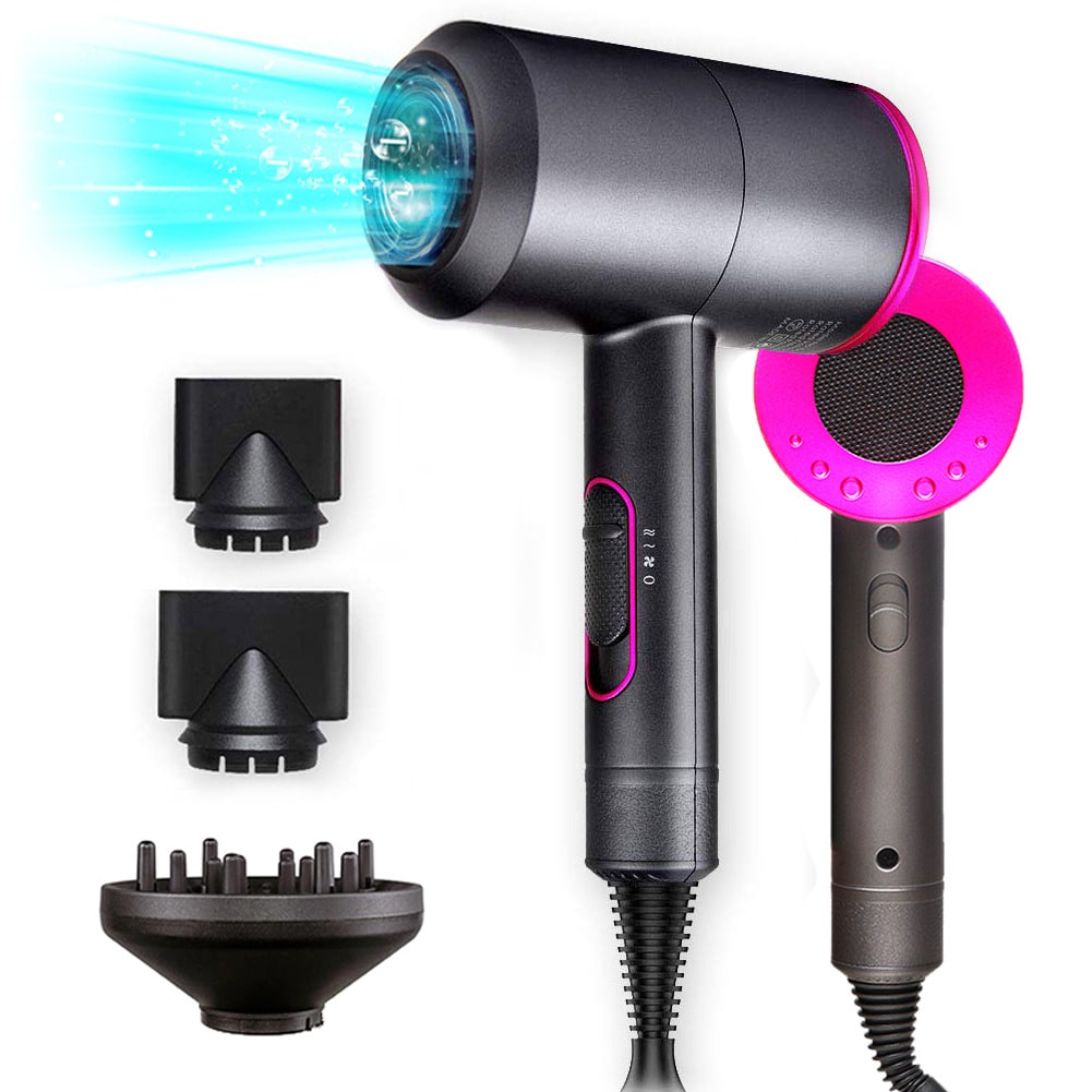 Hair Dryer Blow with Diffuser and Concentrator Nozzles Universal Attachment