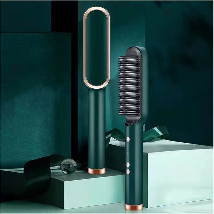 Hair Straightener Brush Ceramic Flat Iron Cordless Design and Adjustable Temperature Control