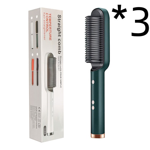 Hair Straightener Brush Ceramic Flat Iron Cordless Design and Adjustable Temperature Control