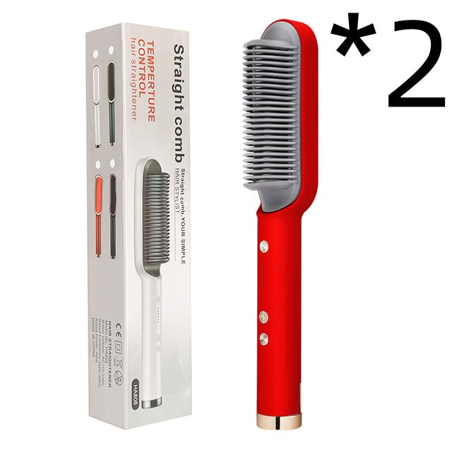 Hair Straightener Brush Ceramic Flat Iron Cordless Design and Adjustable Temperature Control