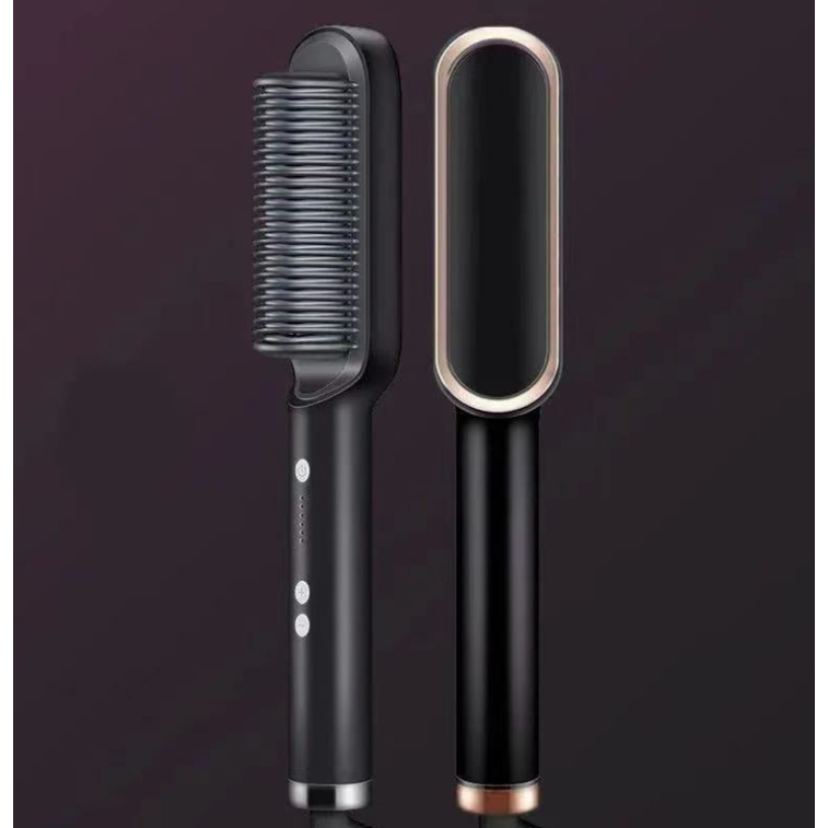 Hair Straightener Brush Ceramic Flat Iron Cordless Design and Adjustable Temperature Control