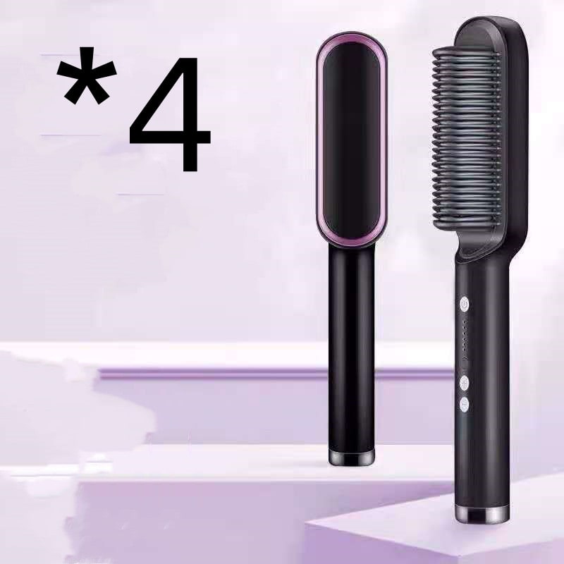 Hair Straightener Brush Ceramic Flat Iron Cordless Design and Adjustable Temperature Control