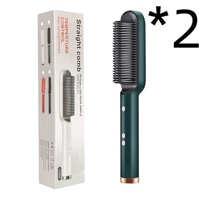 Hair Straightener Brush Ceramic Flat Iron Cordless Design and Adjustable Temperature Control