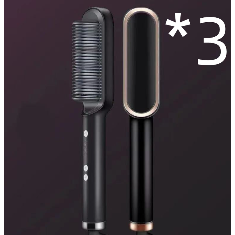 Hair Straightener Brush Ceramic Flat Iron Cordless Design and Adjustable Temperature Control